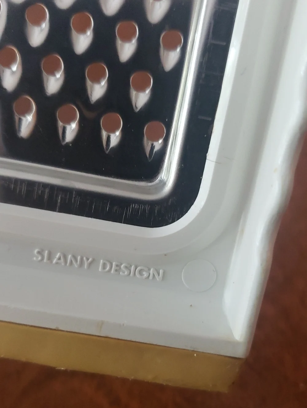 Vtg Leifheit -Slany Design White Handheld Cheese Grater W/ Stainless Steel Panel